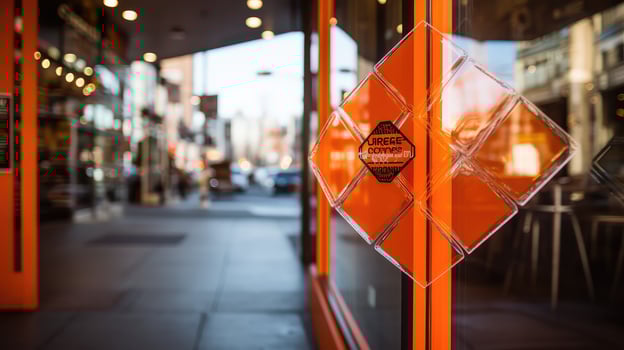 sticker orange octagon photo