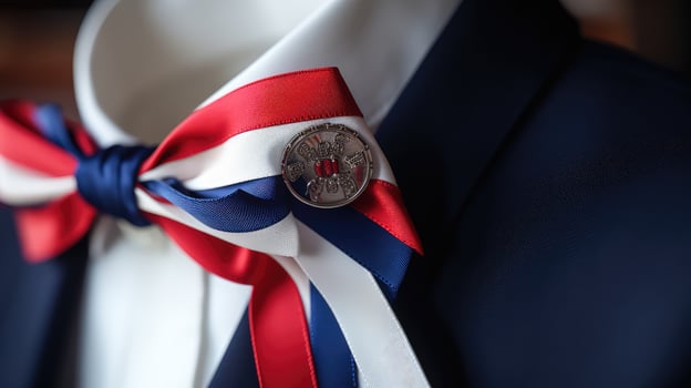 symbol red white and blue ribbon photo