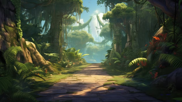 sunlight tropical road photo