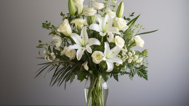 lilies white flower arrangement photo