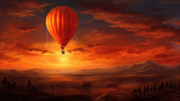 drifting orange balloon photo