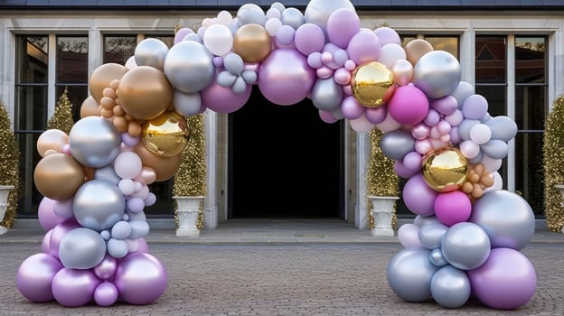 wedding silver gold balloons photo