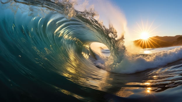 sunlight wave of water photo