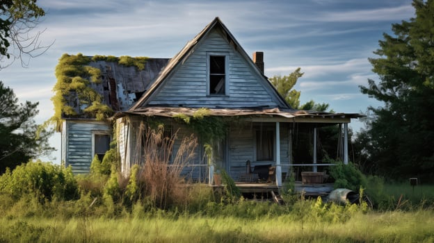 outskirts abandon house photo