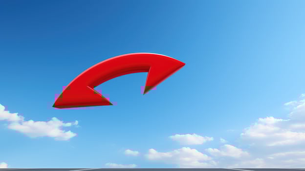 right red arrow curved photo