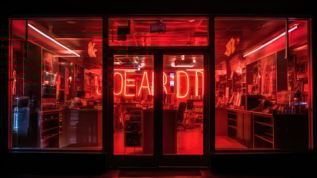 glow red neon letters photo