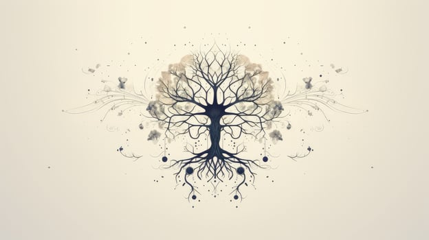 modern tree of life illustration photo