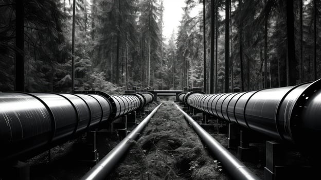 impact oil and gas black and white photo