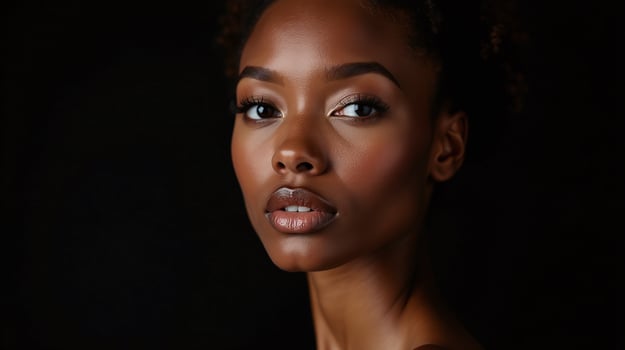 Graceful elegance against a dark backdrop. photo