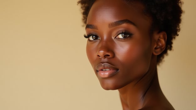 A poised individual with a subtle hint of softness in their expression. photo