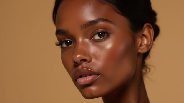 Elegant model with radiant, polished skin. photo