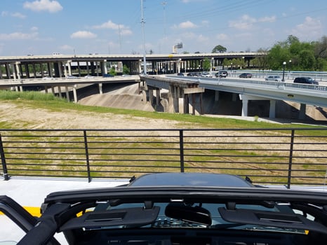 Interchange in Houston, View from Vehicle with Top Down in Spring photo