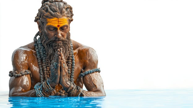 Man in Water Performing a Prayer photo