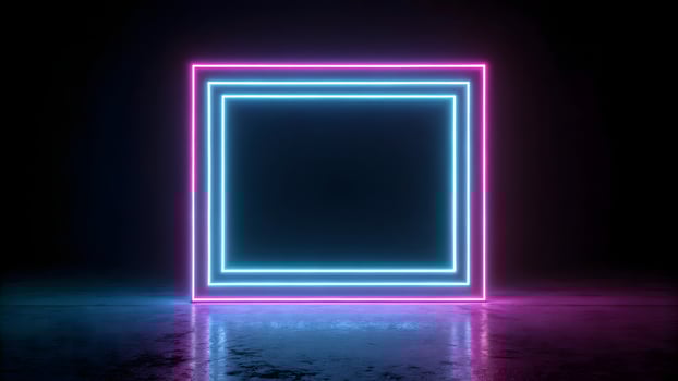 neon neon square frame photo