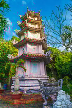 Buddhist pagoda, temple at Marble mountains, Da Nang, Vietnam photo