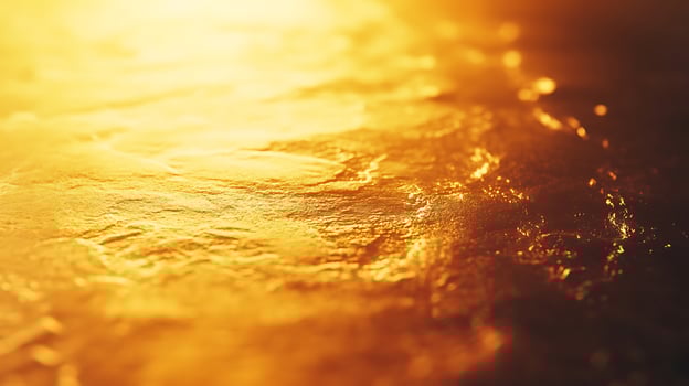 Golden Mood on Shimmery Surface Reflection photo