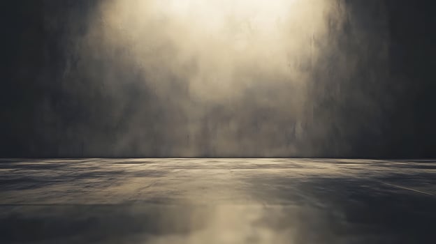 Mysterious Light on Dark Foggy Wall in Studio photo