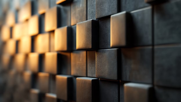 Shiny Textured Squares with Soft Illuminated Edges photo