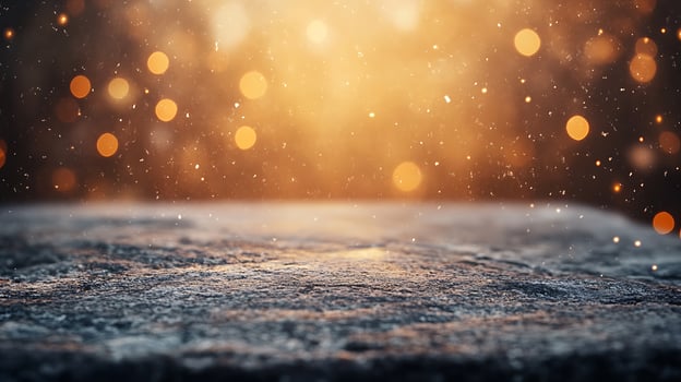 Glowing Dusty Surface with Bokeh Background Effects photo