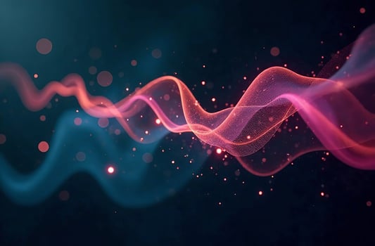 Abstract futuristic background smooth, moving neon purple waves photo