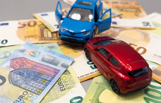 Cars with Euro currency High photo