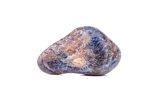 Macro close-up mineral stone sapphire on white background photo