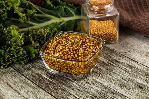 A bowl of mustard photo