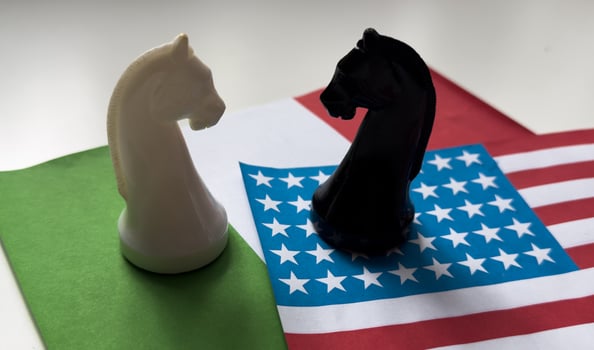 United States of America flag and italy flag together photo