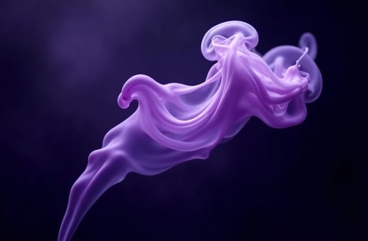 Colored lilac Smoke Cloud, abstraction moves Background illustration photo