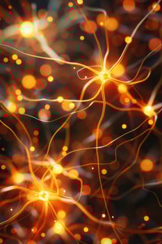 Neurons Repairing Themselves. Glowing Connections Depict Healing and Regeneration photo