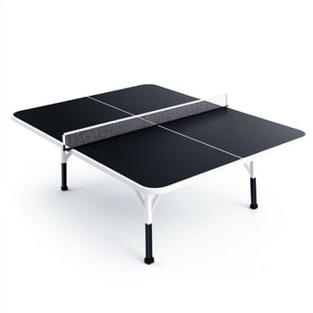 A modern table tennis table with a sleek design, ideal for both casual play and competitive matches. Its sturdy construction ensures durability and stability during intense games. photo