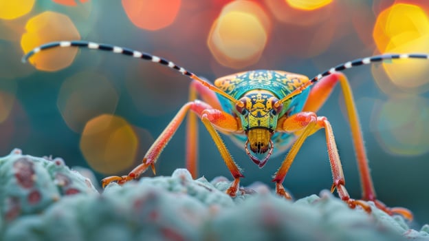 A colorful beetle on a leaf photo