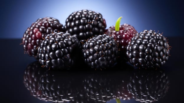 Close-up of fresh blackberries. photo