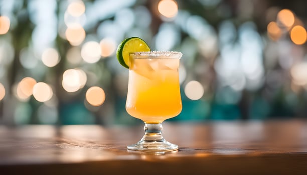 Boozy cold Refreshing Skinny Margarita with Orange and Tequila photo