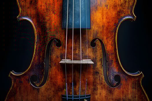 Vintage Violin Close-Up for Musical Instrument Art Print or Wall Decor photo