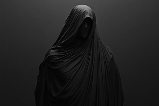 Mysterious Hooded Figure in Black Cloak photo