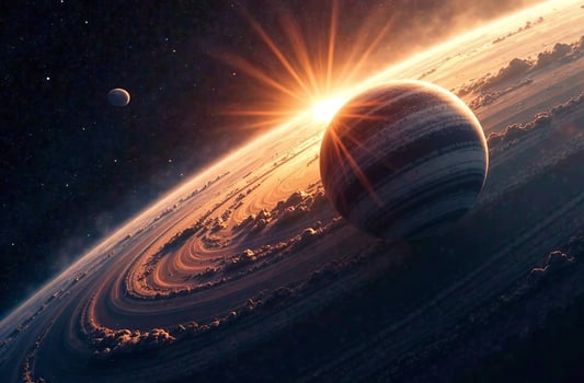 Open space astronomical panorama stars, satellites and planets photo