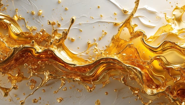 A stunning and dynamic gold oil splash abstract background that captivates with beauty and elegance photo