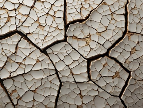 A close-up of cracked ceramic glaze, highlighting its intricate web-like patterns. photo