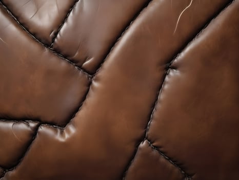 A sharp macro shot of genuine leather, featuring its organic wrinkles and textured surface. photo