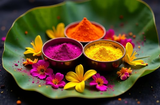 Colorful Traditional sappy Indian Holi Paint dye juicy Spring Festival color photo