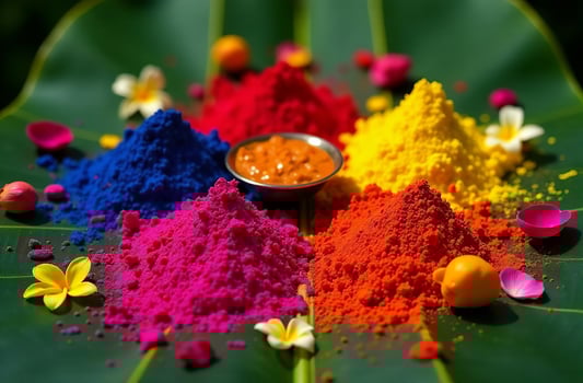 Colorful Traditional Indian Holi Paint dye Spring Festival lush color photo