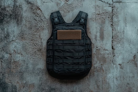 Black tactical vest on a concrete background photo