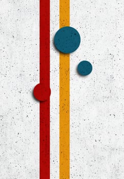 Abstract art with circles and lines on a textured background photo