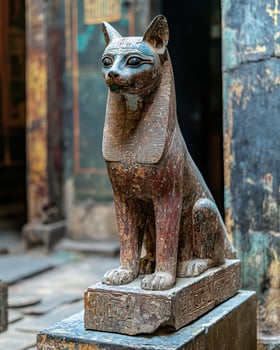 Ancient Egyptian statue of a cat photo