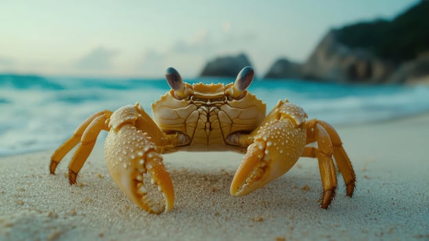 Large crab on a sandy beach. photo