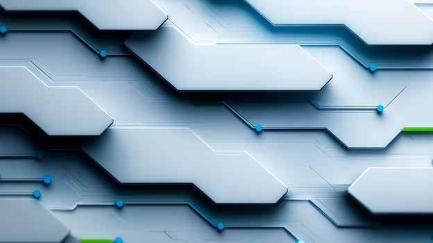 Abstract geometric pattern featuring layered shapes and vibrant accents in a modern design photo
