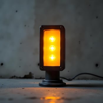 A light that is on in a dark room photo