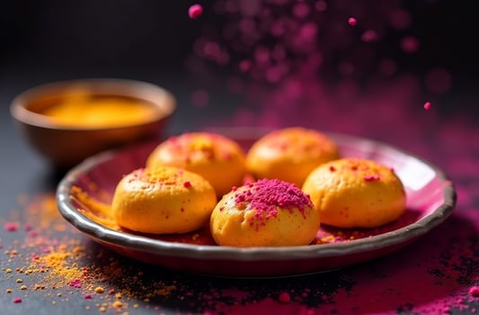 Traditional festive Indian pastries Holi goodly Festival of Colors photo