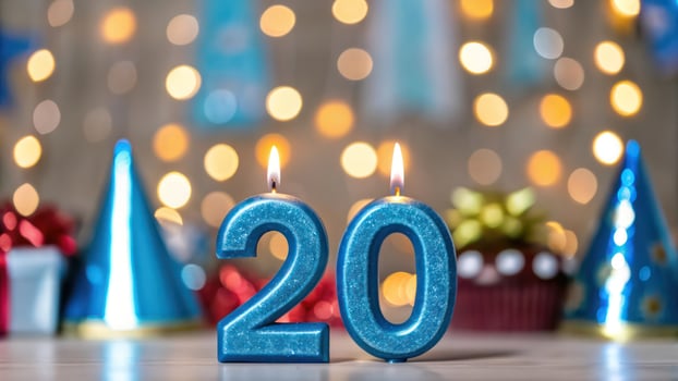 Birthday candles 20th anniversary celebration photo